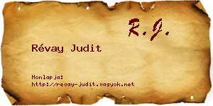 Révay Judit névjegykártya